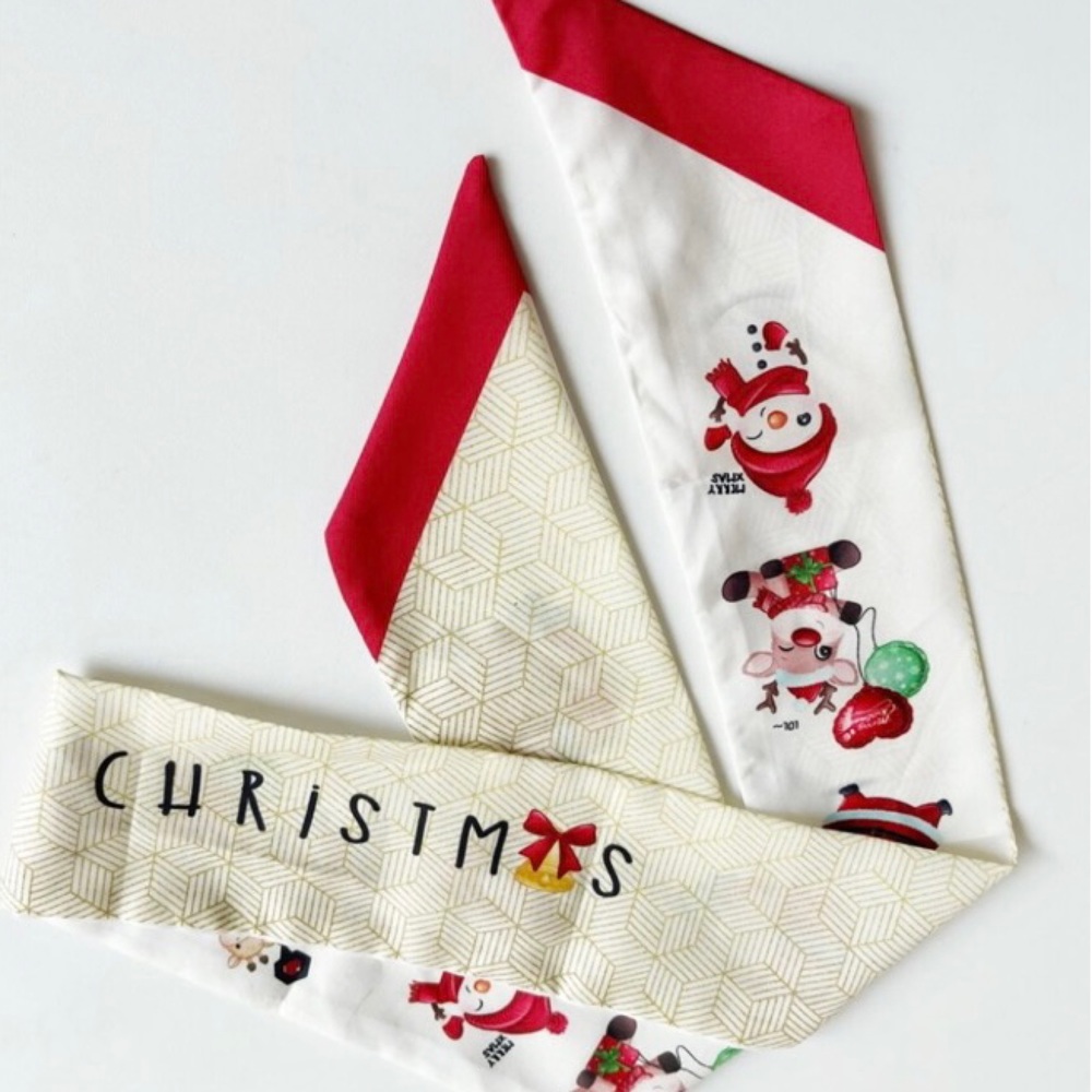 Christmas Santa Print Thin Purse Scarf / Hairband / Scarf - #308 5 for $70
